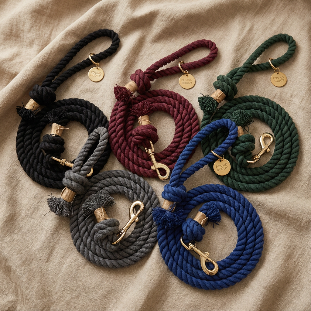 Laisse Tissée- Bordeaux